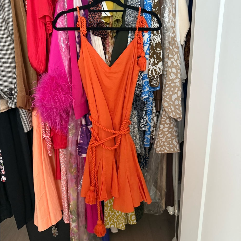 RHODE Orange Dress with Unique Detailing - Casey Braided